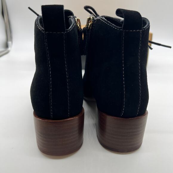 Kelsi Dagger Brooklyn Suede Lace Up Ankle Boot Womens Black Heel Size 6.5 M - Picture 6 of 10